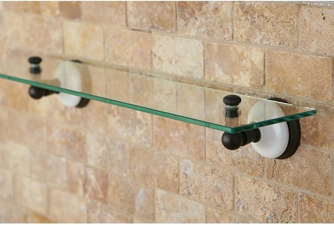 Kingston Brass BA1119ORB Victorian Glass Shelf, 20-3/4-Inch, Oil Rubbed Bronze