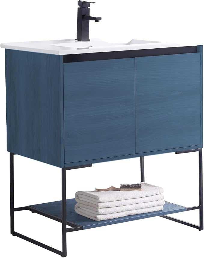30 Inch Bathroom Vanity with Sink - Modern Knob Free Design, Elegant Space-Saving Solution for Your Bathroom - Durable, Bathroom Vanities for a Contemporary Look - Urbania Collection