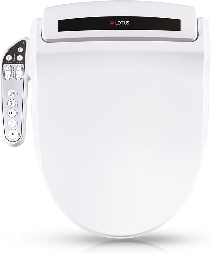 Lotus Bidet Seat ATS-800 Round, Heated Seat, Temperature Controlled Wash, Warm Air Dryer, Easy DIY Installation, Made in Korea