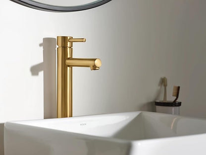 Moen 6192BG Align One-Handle Single Hole Modern Vessel Sink Bathroom Faucet, Brushed Gold