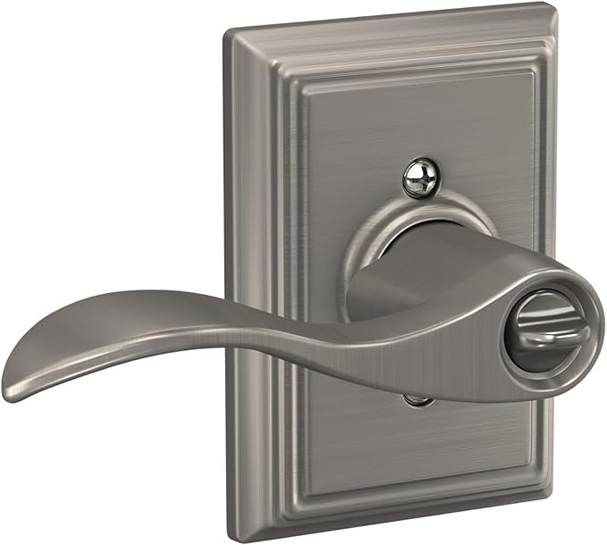 SCHLAGE Accent Lever with Addison Trim Keyed Entry Lock in Satin Nickel - F51A ACC 619 ADD