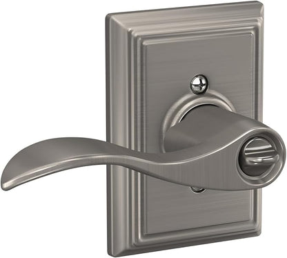 SCHLAGE Accent Lever with Addison Trim Keyed Entry Lock in Satin Nickel - F51A ACC 619 ADD