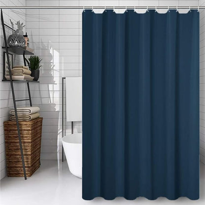 Blue (72x78 Inches) Fabric Shower Curtain Liners Hotel Quality Machine Washable Bath Bathroom w/12pcs Hooks