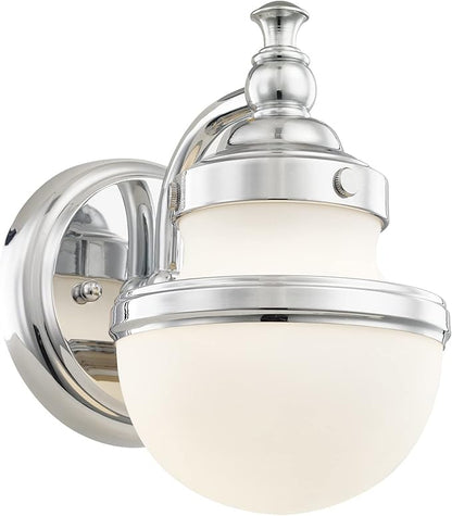 Livex 5711-05 Transitional One Light Bath Vanity from Oldwick Collection Finish, Polished Chrome