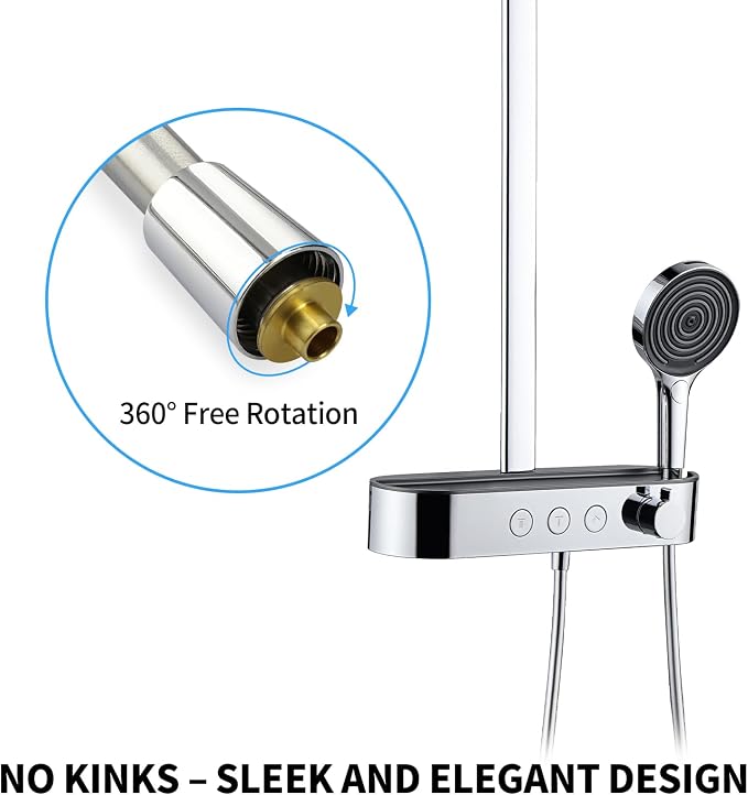 Extra Long Replacement Shower Hose Extension Handheld Shower Head Hose 70 Inches Flexible and Durable with Brass Insert and Nut