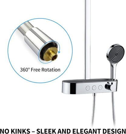 Extra Long Replacement Shower Hose Extension Handheld Shower Head Hose 70 Inches Flexible and Durable with Brass Insert and Nut