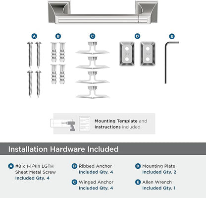 Amerock Mulholland Polished Nickel Pivoting Double Post Tissue Holder, BH36021PN