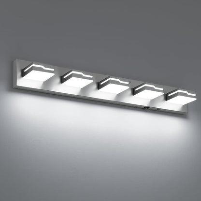 LED Modern Bathroom Vanity Light 5-Light, 32 inch 3CCT Dimmable Nickel Vanity Lights for Bathroom Lighting Fixtures Over Mirror, Wireless Motion Sensor Bathroom Vanity Light