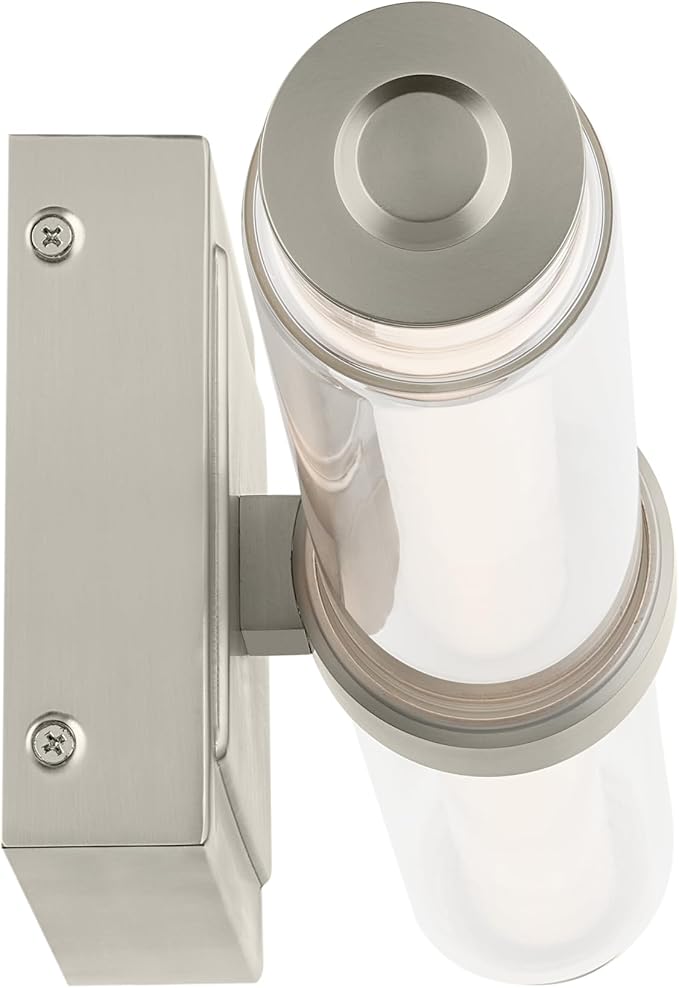 Kichler Laurene LED Bath Bar Light, Brushed Nickel | Linear vanity light with clear glass for mirrors and vanities (31" x 5"), 55239NILED