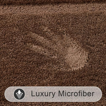SHACOS Soft Microfiber Dark Brown Bathroom Rugs Sets 2 Pieces 32x20 inch
