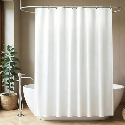 Felisa 2 Pack Waterproof Fabric Shower Curtain Liner,Hotel Quality Shower Liner with 3 Large Magnets, Odorless Cloth Washable Lightweight Bathroom Curtain,Sturdy Rustproof Grommets,72 x 72,White