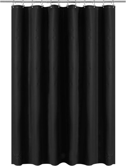 Barossa Design Black Shower Curtain Liner - Premium PEVA Plastic Black Shower Liner for Bathroom, Lightweight Standard Size Bath Curtain with 3 Magnets, Metal Grommets