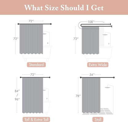 Madison Park Amherst Bathroom Shower Curtain Faux Silk Pieced Striped Modern Microfiber Bath Curtains, 72x84 Inches, Coral