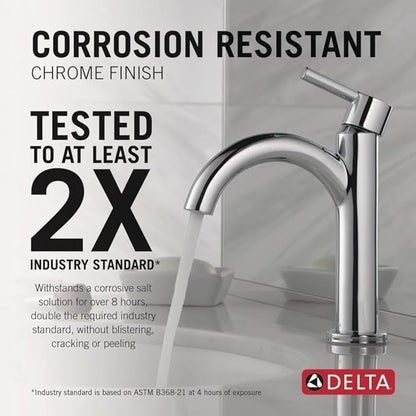 Delta Nicoli Chrome Bathroom Faucet 1 Hole, Single Hole Bathroom Sink Faucet for Vanity, Push-Pop Drain Assembly, Chrome 15749LF