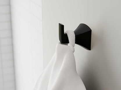 Pfister Bruxie Towel Hook, Bathroom Towel Hook, Wall-Mounted, Screw-in, Matte Black Finish, BRHBIE0B