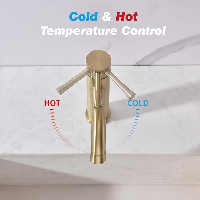 Brushed Gold Bathroom Faucet Single Handle,with Splash Faucet Sprayer Extender Faucets Aerator
