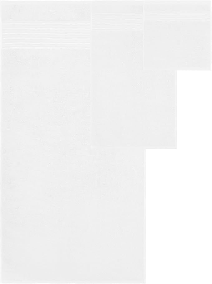 Modern Threads Air Cloud 18-Piece Towel Set - 100% Zero-Twist Cotton, 500 GSM, Quick Dry & Plush, White