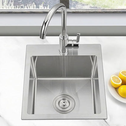 Hotis Drop in Bar Sink, 13x15 Inch Topmount RV Small Kitchen Wet Bar Sink, Stainless Steel Small Kitchen Sinks Brushed Nickel for Laundry Wet Bar Prep RV Office Outdoor Yard