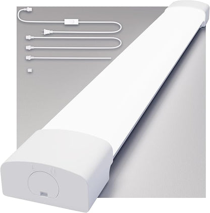 LED Shop Light Fixture, 2FT Linkable 18W Plug in Wall Light, 5000K Closet Light for Workbench Kitchen Basement, Under Cabinet Lighting, LED Tube Light Fixture with Plug, Triproof, White | Closet Light for Workbench Kitchen Basement, Under Cabinet Light...