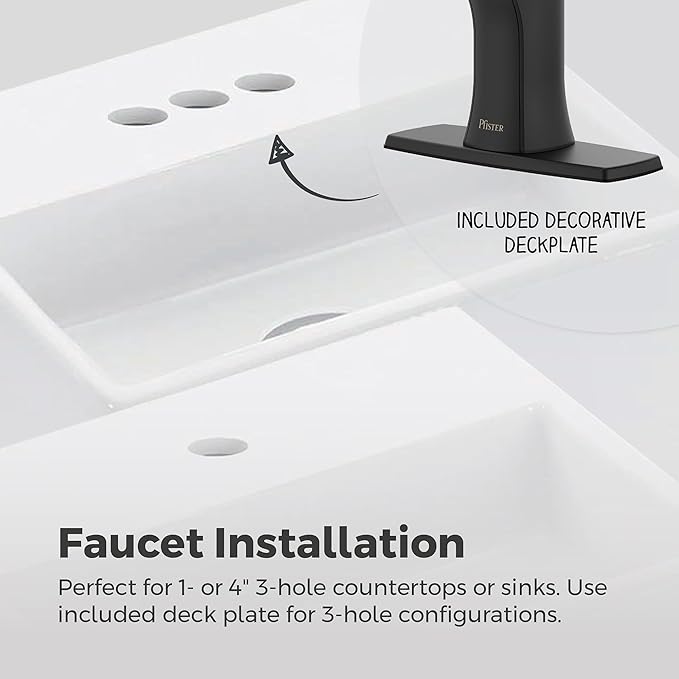 Pfister Vaneri Bathroom Sink Faucet, Single Control, 1-Handle, Single Hole, NSF Certified, Matte Black Finish, LF042VRIBB