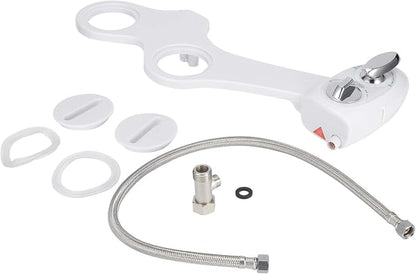 NonElectric Mechanical Bidet Toilet Seat With AdjustableWater Spray Attachment Single Retractable Self Nozzle, Rear and Feminine,Water