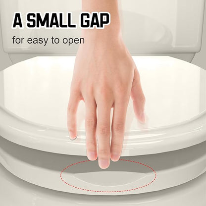 Elongated(Oval) Toilet Seat, Quick-Attach Hardware Metal Hinges, Heavy Duty, Slow Soft and Quiet Close, Durable and Sturdy, Easy to clean, Fits Elongated(Oblong) Toilets, Almond/Bone(18.5″)