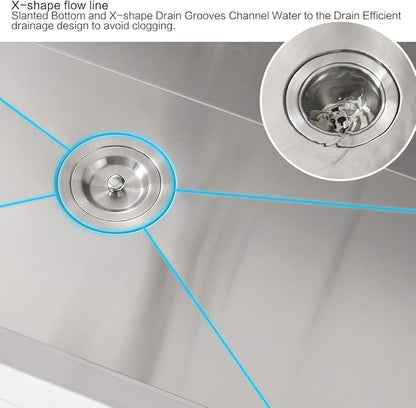 30 Inch Drop In Kitchen Sink Workstation Stainless Steel - VOKIM 30 x22-Inch Single Bowl Kitchen Sink 16 Gauge Stainless Steel 10'' Deep Handmade Kitchen Sink with Cutting Board& Strainer