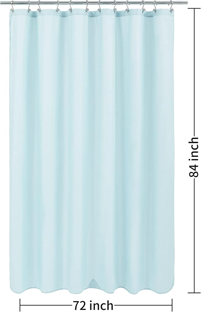 ALYVIA SPRING Extra Long Waterproof Fabric Shower Curtain Liner Blue, 72x84 | 3 Magnets, Soft Cloth & Hotel Quality, Machine Washable, Light-Weight, Extra Long Size