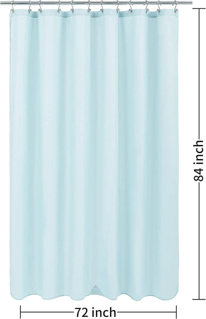 ALYVIA SPRING Extra Long Waterproof Fabric Shower Curtain Liner Blue, 72x84 | 3 Magnets, Soft Cloth & Hotel Quality, Machine Washable, Light-Weight, Extra Long Size