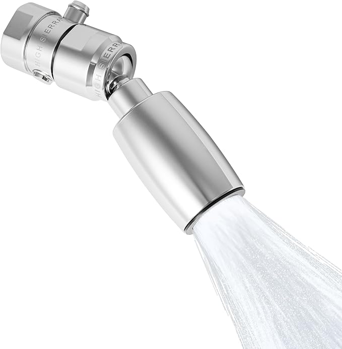 High Sierra® - CLASSIC™ Solid Lead-Free Metal 1.8 GPM Award Winning. Low Flow Shower Head with Trickle Valve. Patented Nozzle Never Clogs - Polished Chrome Finish