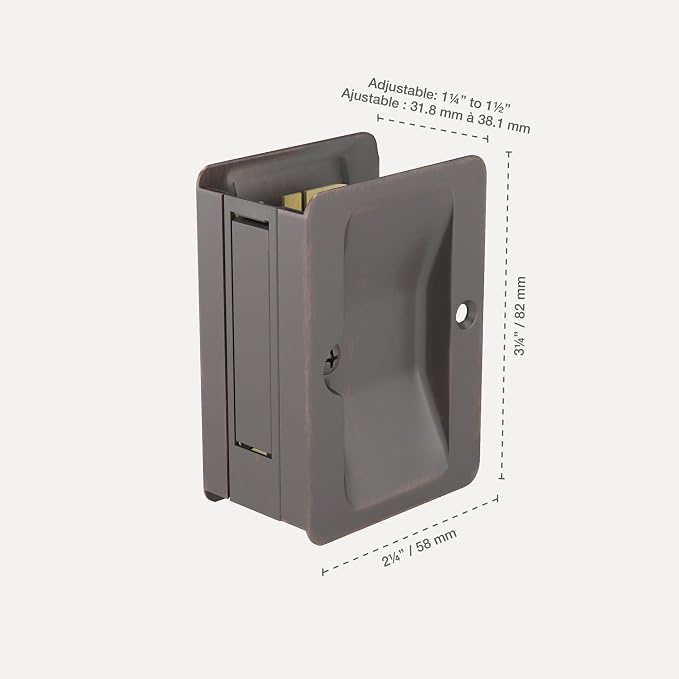 Richelieu | Onward Passage Pocket Door Pull, Rectangular, Oil-Rubbed Bronze