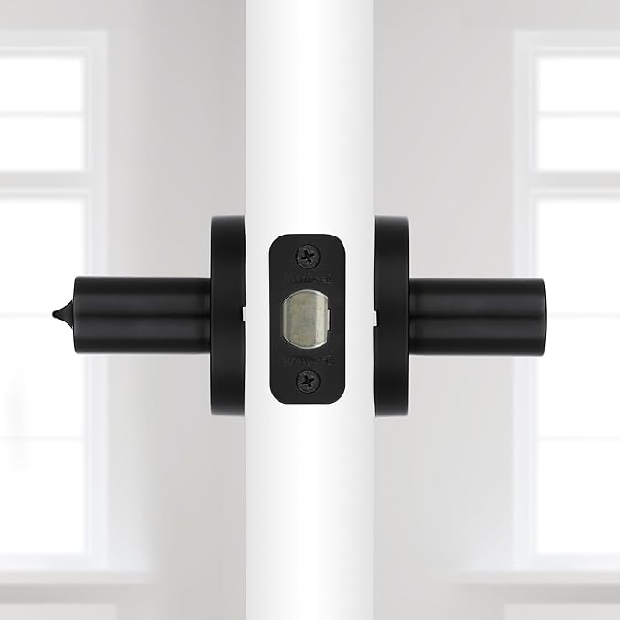 Kwikset Milan Entry Door Handle with Lock and Key, Secure Keyed Reversible Lever Exterior, Doorlock, For Front Entrance and Bedrooms, Matte Black, Pick Resistant Smartkey Rekey Security