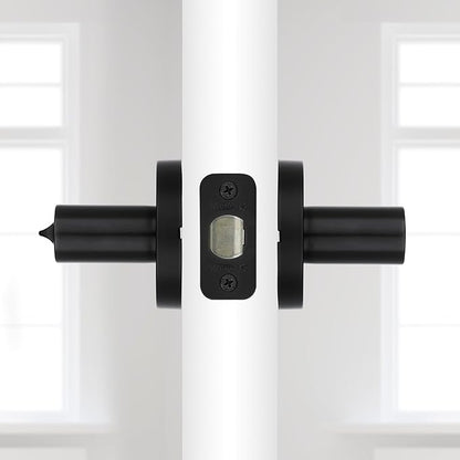 Kwikset Milan Entry Door Handle with Lock and Key, Secure Keyed Reversible Lever Exterior, Doorlock, For Front Entrance and Bedrooms, Matte Black, Pick Resistant Smartkey Rekey Security