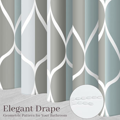 Gelbchu Grey Blend Geometric Shower Curtain for Bathroom, 72x72 Inch | with Hooks, Premium Polyester, Quick Dry, Water Repellent, Machine Washable, Rustproof Grommets, Modern Minimalist