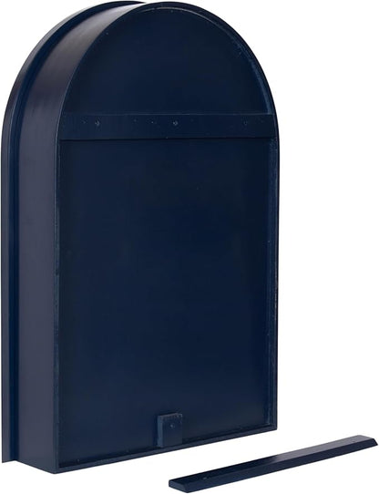 Kate and Laurel Arcott Modern Arched Bathroom Cabinet with Mirror, 20 x 6 x 30, Navy Blue, Coastal Wooden Bathroom Mirror with Storage for Bath Medicine Cabinet or Over-The-Toilet Storage Option