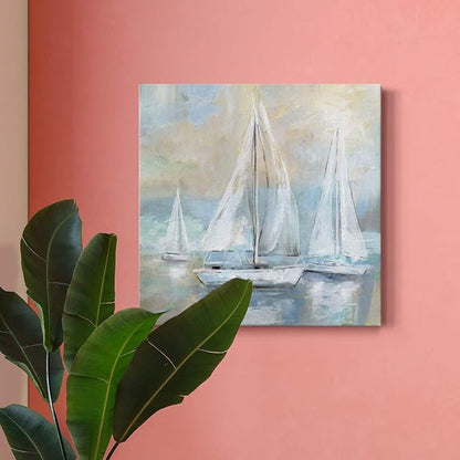Renditions Gallery Sail Away Wall Art, Premium Gallery Wrapped Canvas Decor, Ready to Hang, 16 in H x 16 in W, Made in America Print