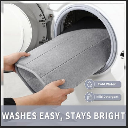 Yimobra Long Bath Mat 44"x24", Super Soft Quick Dry Memory Foam Bathroom Rug, Water Absorbent, Non Slip Backing Machine Washable for Tub Shower, Thick Comfort Support, Gray