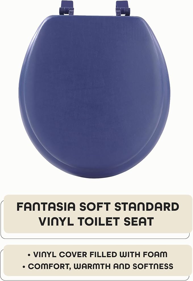 Soft Standard Vinyl Toilet Seat, Navy, 17 in | Toilet-Seat Construction: Contoured Seat Profile and Durable Finish Create a Polished Fixture Update.