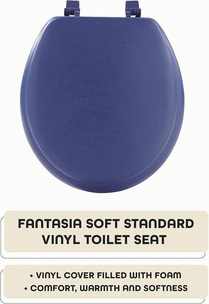 Soft Standard Vinyl Toilet Seat, Navy, 17 in | Toilet-Seat Construction: Contoured Seat Profile and Durable Finish Create a Polished Fixture Update.