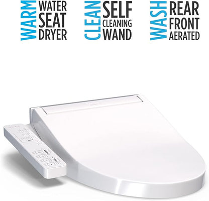 TOTO® WASHLET® KC2 Electronic Bidet Toilet Seat with Heated Seat and SoftClose Lid, Round, Cotton White - SW3023#01
