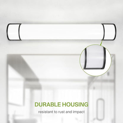 ASD LED 36" Vanity Flush Mount Light Fixture, Linear Bathroom Lighting Bar | 3CCT, Dimmable, Energy Star, ETL Listed | 30W 2650LM 3000-5000K 120V | Long Tube Bath Wall Sconce Over Mirror | Black
