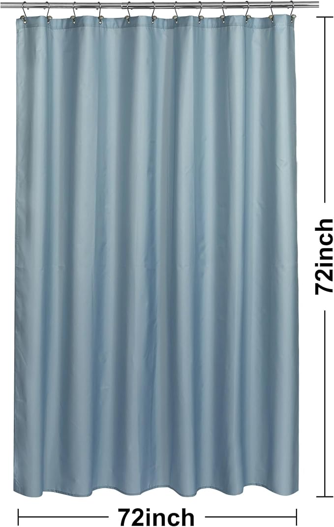 N&Y HOME Fabric Shower Curtain or Liner with Magnets, Blue Fog | Hotel Quality, Washable, Water Repellent, Light Blue Cloth Shower Curtain with Grommets for Bathroom, Standard Size