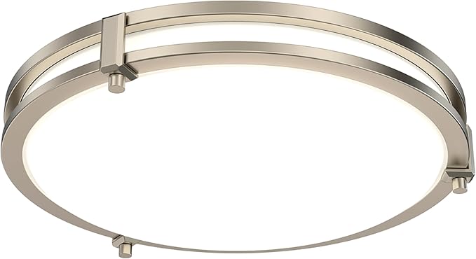 Juno Saturn Flush Mount Ceiling Light with Switchable Color Temperature (2700K-5000K), 13-Inch, Brushed Nickel