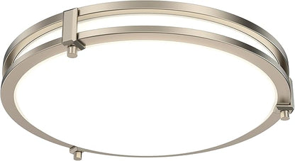 Juno Saturn Flush Mount Ceiling Light with Switchable Color Temperature (2700K-5000K), 13-Inch, Brushed Nickel