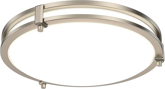 Juno Saturn Flush Mount Ceiling Light with Switchable Color Temperature (2700K-5000K), 13-Inch, Brushed Nickel