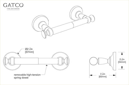 Gatco 4123B Tavern Toilet Paper Holder, Wall Mount Modern Roll Holder, for Bathroom, Polished Nickel