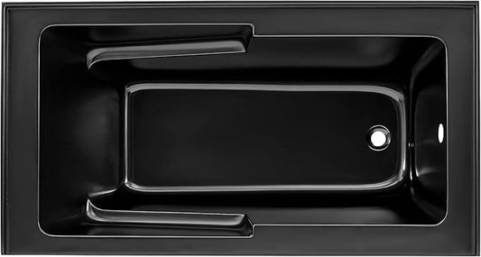 Voltaire 60" x 32" Right-Hand Drain Alcove Bathtub with Apron in Matte Black