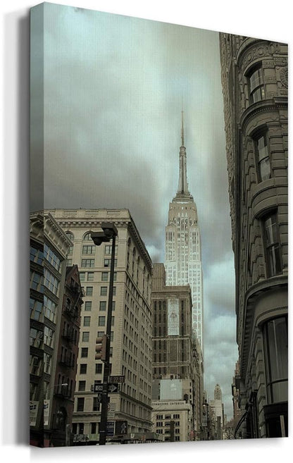 Renditions Gallery Canvas Wall Art Home Paintings for Wall Decorations Cloudy Historical Empire Modern Rustic Canvas Artwork Prints for Bedroom Office Kitchen Wall Hanging - 18"x27" LT02