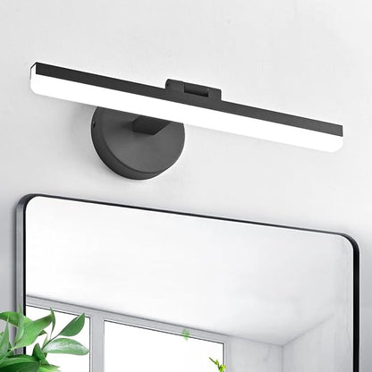 LED Modern Black Bathroom Vanity Lighting Fixtures Over Mirror 16inch Matte Black Wall Lighting Fixtures for Bathroom(White Light 6000K)
