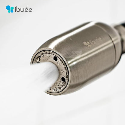 RainStorm Metal Shower Head, 1.25 GPM Low Flow, 50% Water Saving, Full-Cone Powerful Droplets, Clog-Free Patented Solid Single Nozzle (with Flow Control Valve, Brushed Nickel)